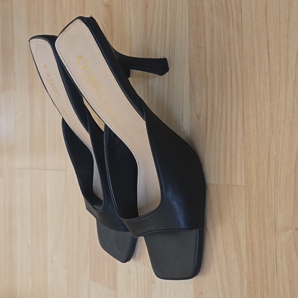 Olivia Jaymes Maysa Women's Square Open Toe Mules Heel Black Size 7.5 - Picture 9 of 9